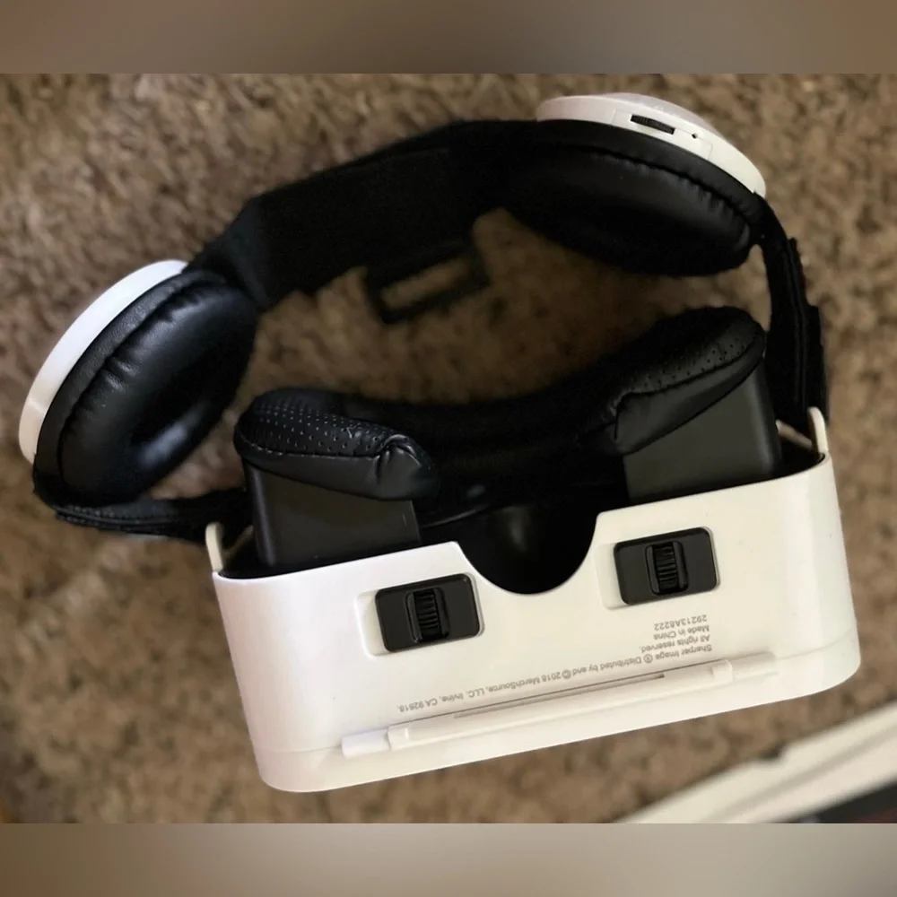 Sharper Image Black Virtual Reality Headset With Built-in Headphones